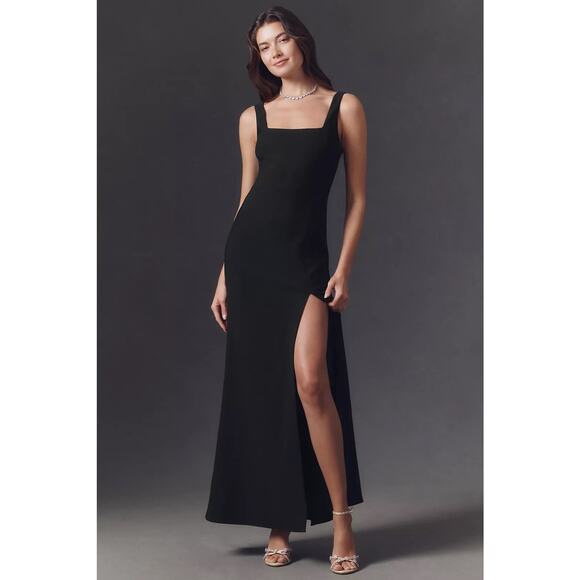 BHLDN Dresses & Skirts - BHLDN Blake Black Square Neck Maxi Dress S Bridesmaid Formal Evening Gown